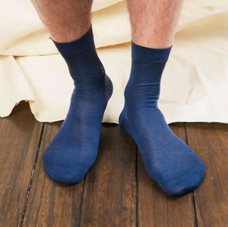 2 Paar herren 100% seidensocken Mitte wade männer eine viel schwarz socken solide __ passt Sommer, frühling, herbst Winter