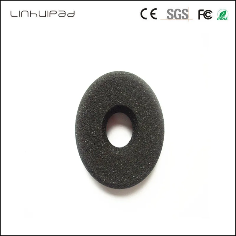 Linhuipad 58มิลลิเมตรสีดำกลวงรองหูโฟมสำหรับP Lantronics SP11 H251ชุดหูฟังหูฟังเบาะ2คู่/ล็อต