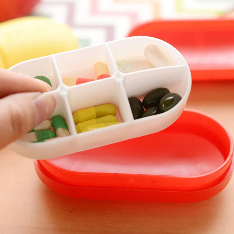 Portable 6 Grids Mini Pill Case Medicine Box Travel Tablet Holder Container Makeup Jewelry Refillable Bottles Multi Style