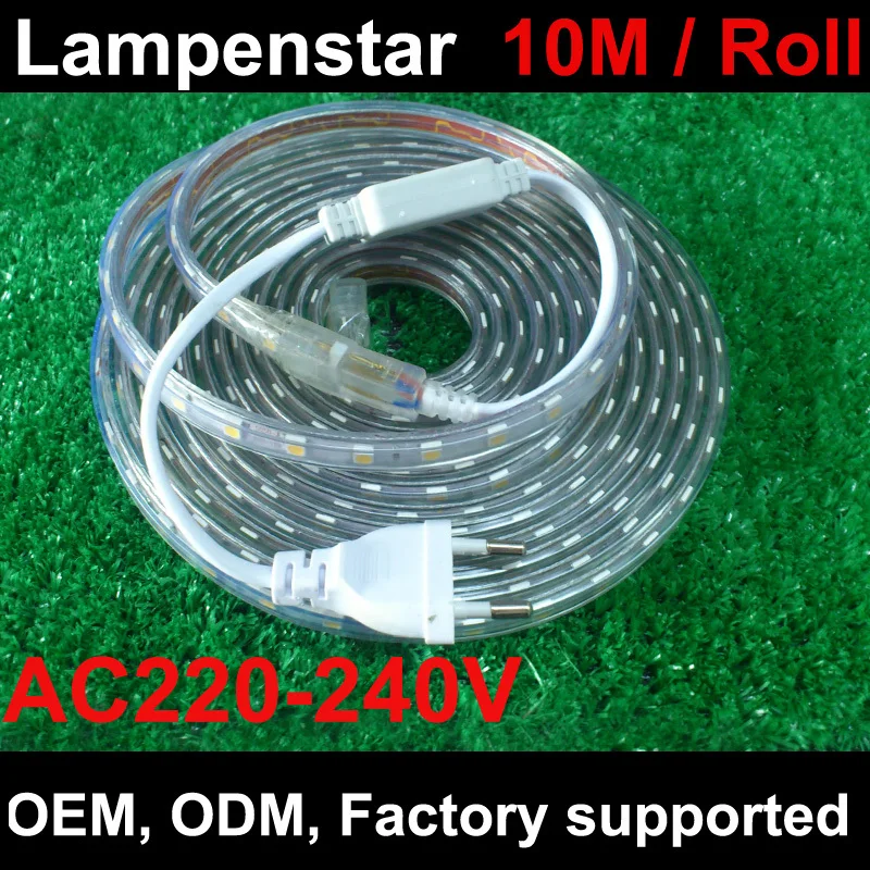 led strip 10m waterproof 5050 warm white / white +Power plug(free),green/blue/red/,60leds/m 300led IP65 led Stripslampenstar