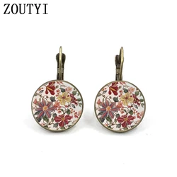 New / glamour henna yoga amulet ladies earrings glass cabochon earrings jewelry mandala symbol Bohemian ladies earrings.