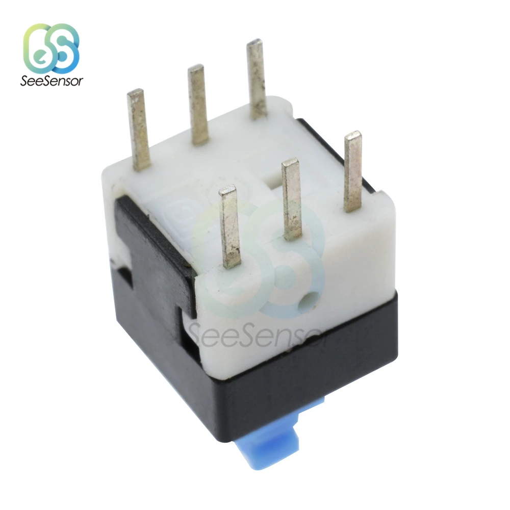 10pcs quadrato 8x8mm 6 Pin DPDT Mini pulsante interruttore autobloccante interruttore multimetro G64 8*8mm
