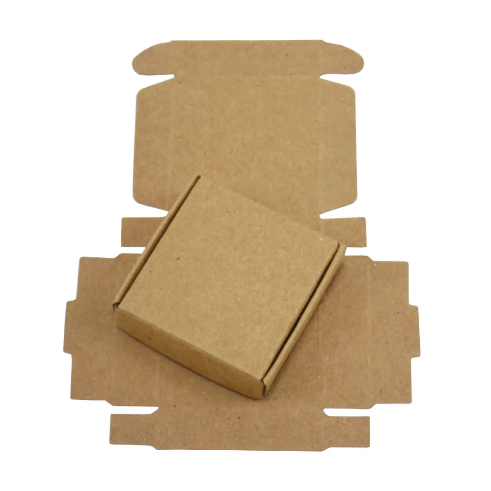 

50Pcs 6.2x5.8x2cm Wedding Party Gifts Packaging Kraft Paper Boxes Brown Paperboard Box Handmade Soap Packing Paper Carton Boxes