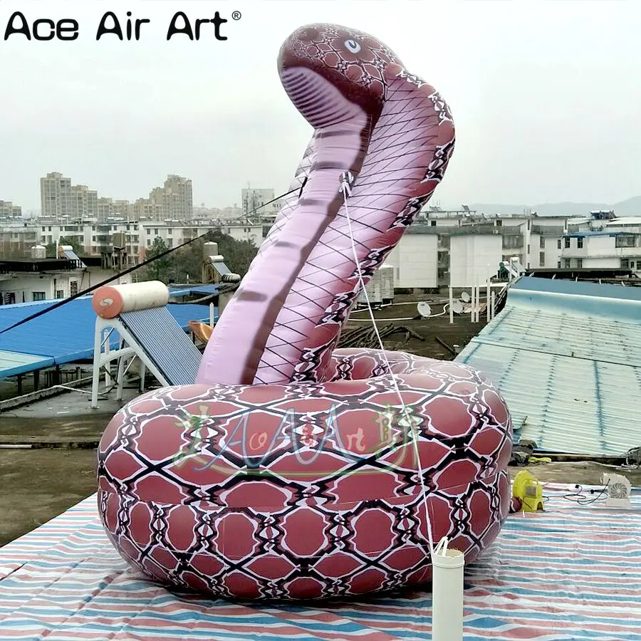 

Lifelike Giant Inflatable Snake Coiled Cobras Model for Zoo Display or Event Advertising