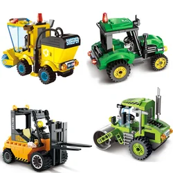 ENLIGHTEN Various Style City Construction Road Roller Tractor Sweeper Truck Building Block Kids Toy Compatible Major Brand Block
