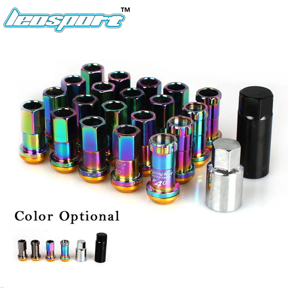 

Leosport-Universal JDM Racing Wheel R40 Wheel Nut Neo Titanium Chrome Steel Kics Racing Composite R40 Wheel Lug Nuts