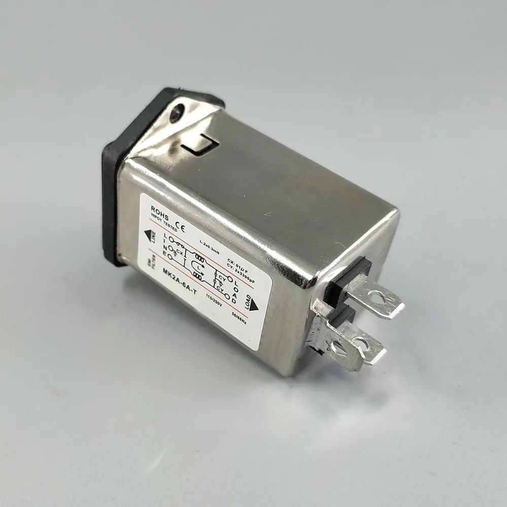 IEC inlet module AC power socket with fuse EMI filter 6A 115V/250V 50HZ/60HZ