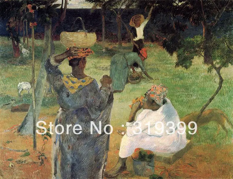 paul gauguin Oil Painting Reproduction on Linen cavas,Fruit Picking, or Mangoes,100% handmade,Fast Ship,Museum Quality