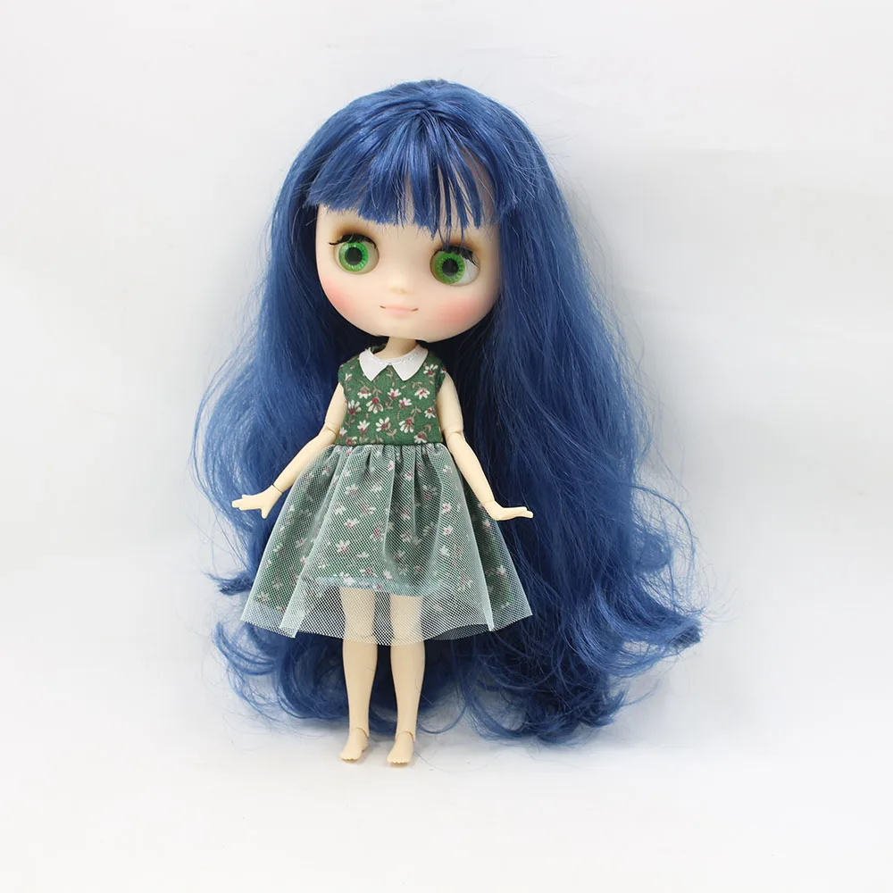 DBS Nude middie blyth joint doll Bule hair Transparent face suitable DIY gift for girl like the icy doll middle blyth