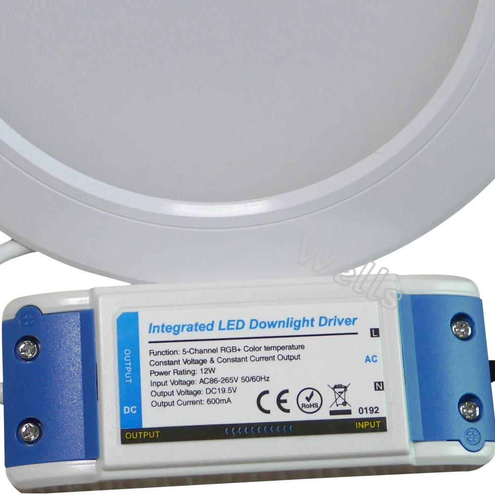 12W RGB + CCT Smart LED Downlight AC 110V 220V Dimmable LED Panel Light Round Compatible with 2.4G Remote / Mobile Wifi Control