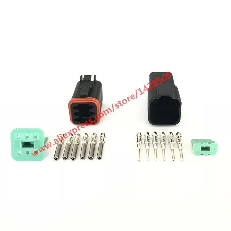 

20 Sets 6 Pin Female Male DT DT06-6S DT04-6P Black Vehicle Speed Accelerator Pedal Automotive Connector For Deutsch