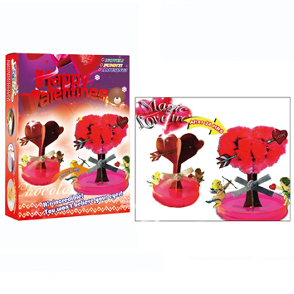 Visual 2019 70mm DIY Red Big Magic Growing Paper Love Tree Kit Magically Grow Loving Cherry Trees Wunderbaum Christmas Kids Toys