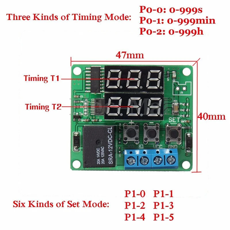 DC 12V Dual LED Digital Display Thermostat Temperature Controller Voltage Regulator Switch Control Time Delay Relay NTC Sensor