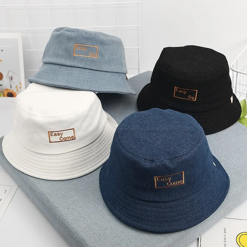 letter embroidery Bucket Hat Fisherman Hat outdoor travel hat Sun Cap Hats for Children boys and girls 109