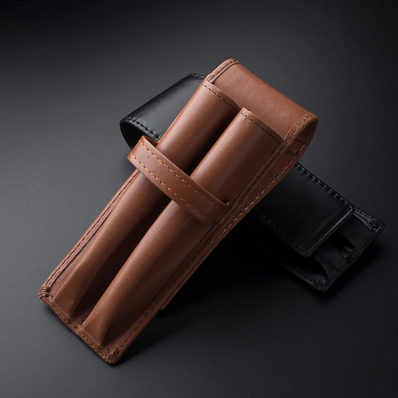 Fountain Pen / Roller Pen Pencil Case Pen Bag Real Leather Quality Black /Coffee Pen Pouch / Holder