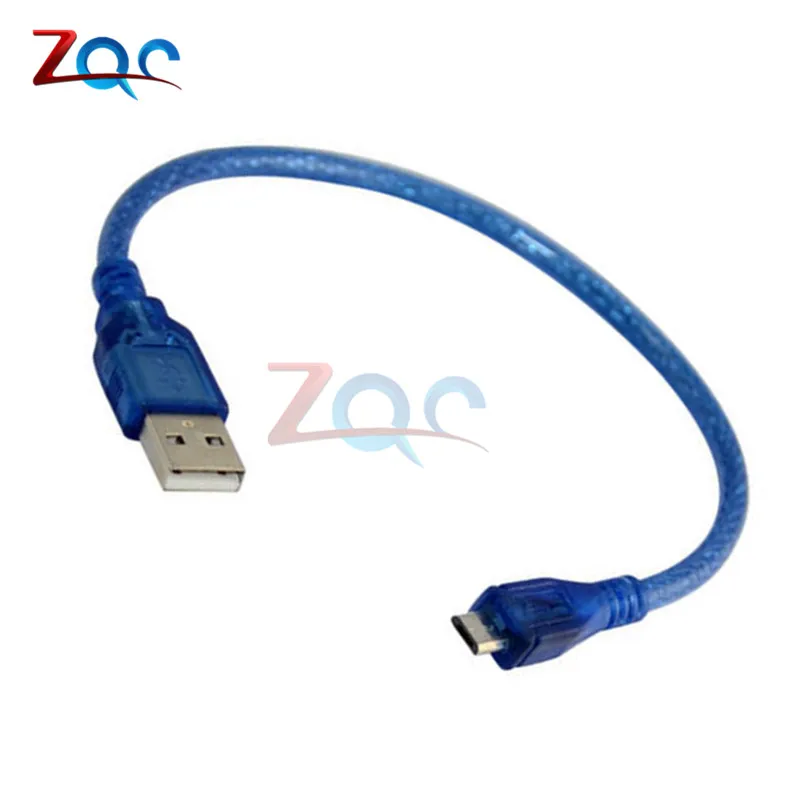 Cable de carga de datos USB 2,0 A macho de 30cm A Micro USB de 5 pines macho