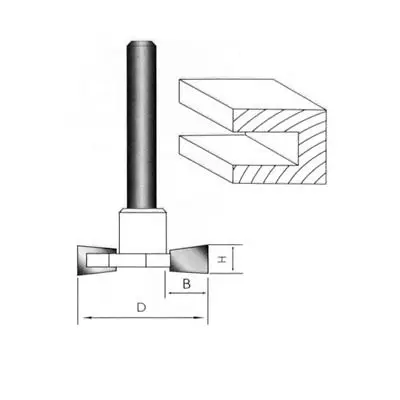 1/4-inch Shank 1/8-inch Cutting Depth 2-Flute T-Slot Undercut Router Bit Cutter