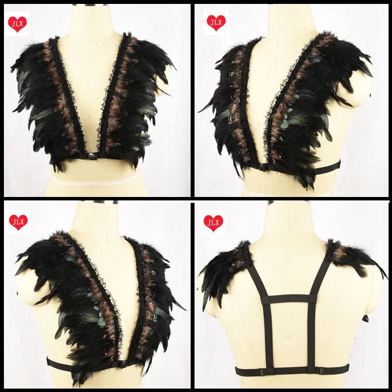 

Halloween Costume lace Feather Bra,festival Rave Wear UNISEX,Velvet Boho Bralette,Crop Top Gypsy Lingerie,Goth Funny Fetish Bra