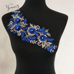 Applique Del Merletto Tessuto Mestiere di Cucito Ornati E Decori Del Fiore Del Rhinestone Trim Fai da Te Del Merletto Del Ricamo Del Collare Accessori di Abbigliamento Toppe E Stemmi