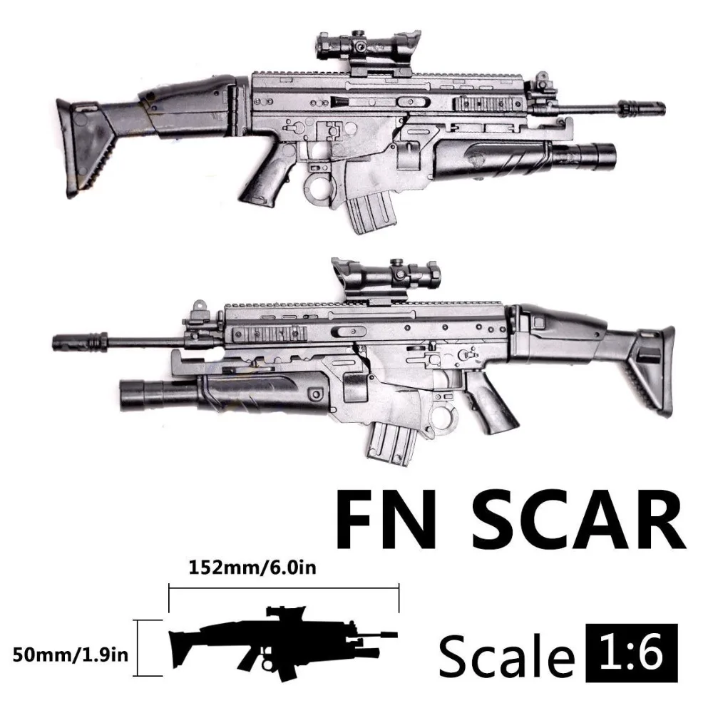 1/6 Scale FN SCAR SOF Combat Rifle Model Assembly Puzzles Building Bricks Gun Weapon Fit 12\