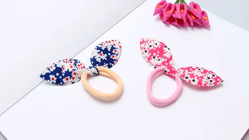 6 pcs Rabbit Ears Hair Band Children Hair Accessories Kids Ponytail Elastic Hair Band for Women Girls Rubber Band