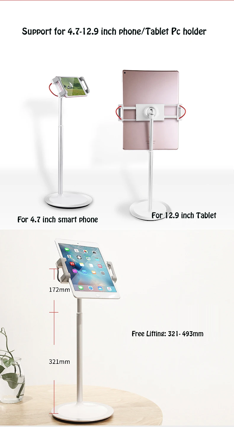 جديد S3 سبائك الألومنيوم رفع مجاني 4.7-12.9 بوصة الهاتف/الكمبيوتر اللوحي حامل سطح المكتب لباد برو آيفون سطح الكتاب