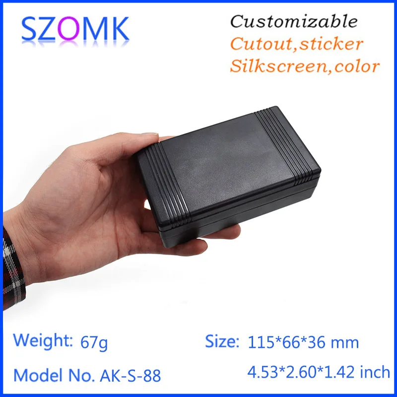 New arrival abs plastic instrument enclosure jucntion housing (1Pcs) 115*66*36mm black plastic project boxes shell enclosure