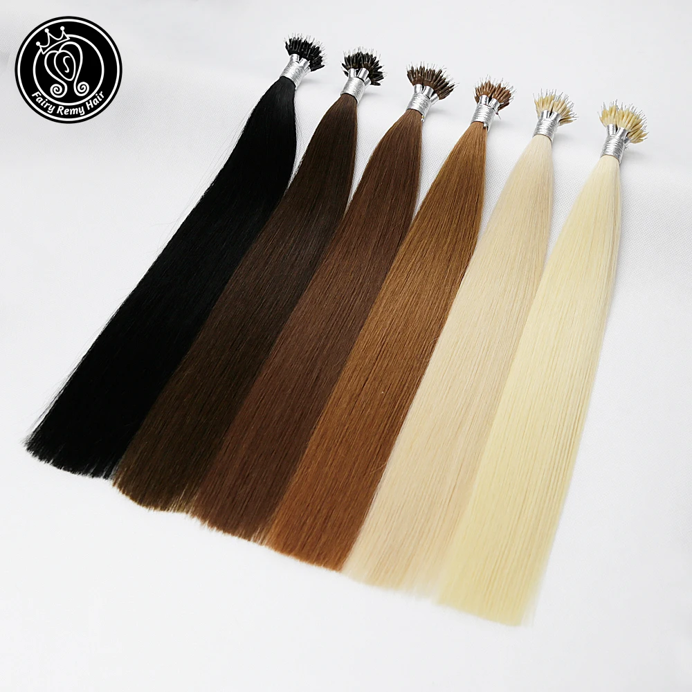 Fairy Remy Hair 1g/s 18"-20" Real Remy Nano Ring Links Doczepy z ludzkich włosów Blond Color European Straight Micro Beads Hair 50g
