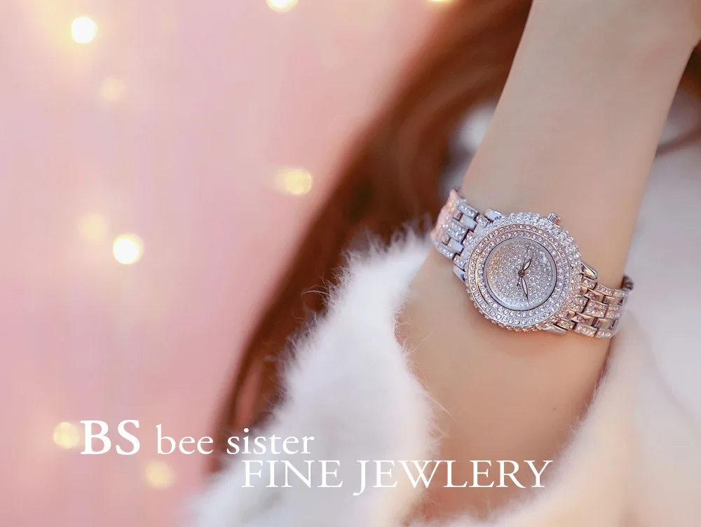 2019 Luxury Crystal watch stainless steel strap Quartz Watch Rhinestone Women Watches Clock female Ladies Dress Wristwatch