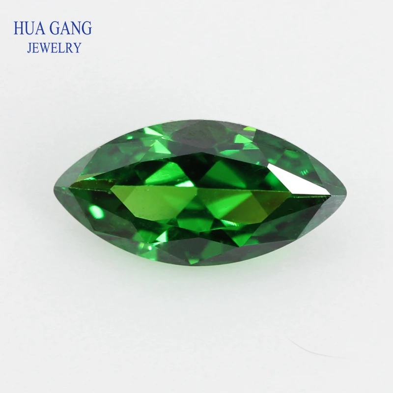 

5A Green Marquise Shape Brilliant Cut CZ Stone Synthetic Gems Cubic Zirconia For Jewelry Size 1.5x3~8x16mm