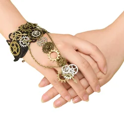 Steampunk Bracelets Women's Vintage Gear Girls Bracelet Jewelry Accessories Lace Handwear