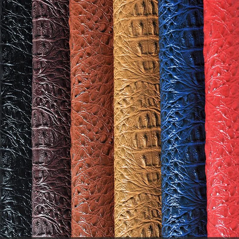 Good 69*50cm 1pc Faux PU Leather Fabric Thick Faux Crocodile Pu Leather Fabric For Diy Bag Material Synthetic leather For Sofa