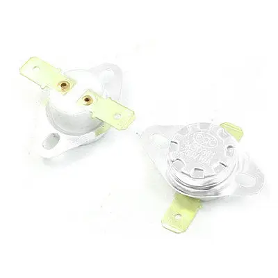 2 Pcs 135C Celsius N/C 2 Flat Pin Terminal Ceramic Thermostat 10 Amp AC 250V