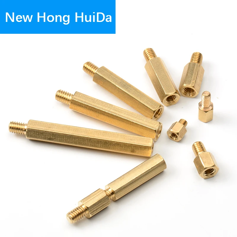 M3 Hex Brass Male Female Standoff Stud Board Pillar Mount Hexagon PCB Motherboard Spacer Bolt Screw Thread M3xL+3/4/5/6/8mm