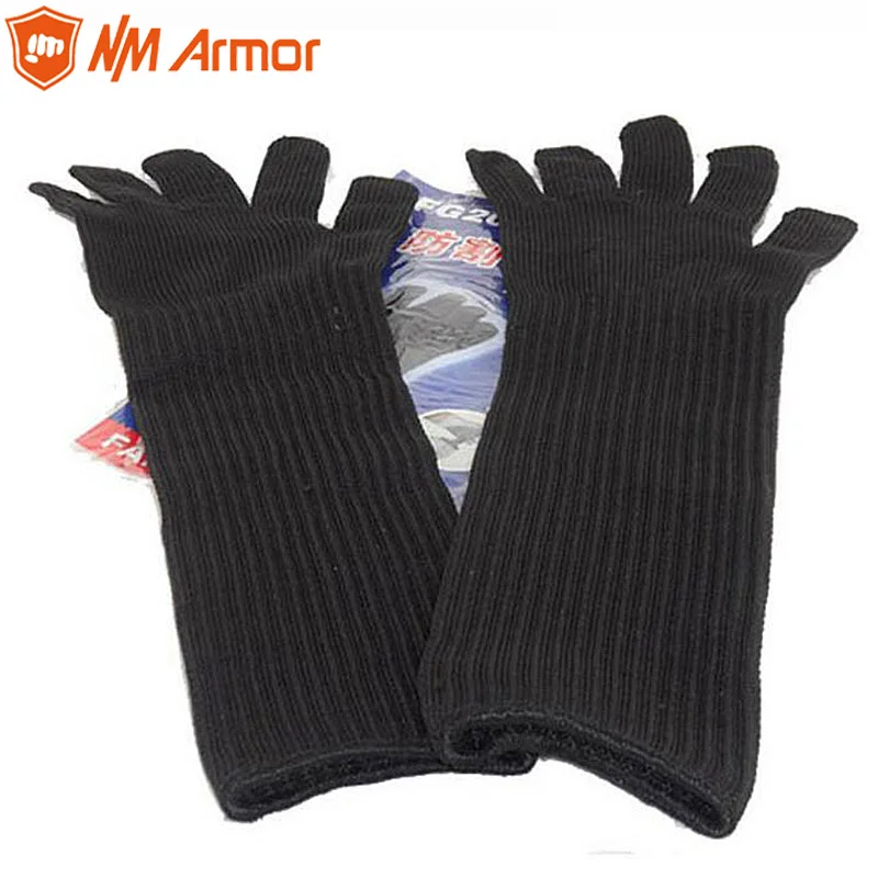 NMArmor Long Cut Resistant Working Sleeve Gloves With Stainless Steel Wire Protective Safety Gloves Metal Butcher Steel Gloves