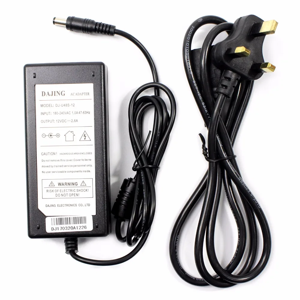 12VDC 2.6A 40W AC Power Adapter For LCD Monitor(One Of IT UK DE FR US/NEMA AU EU Plug)