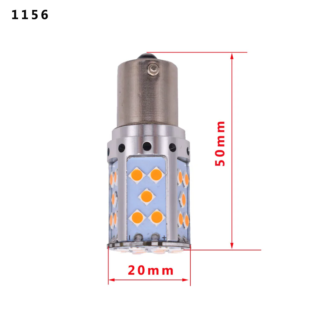 2PCS P21W 1156 BA15S T20 3156 7440 35 SMD 3030 LED NO Error Canbus Car New Turn Led Signal Lamp Light Retrofit External Bulb