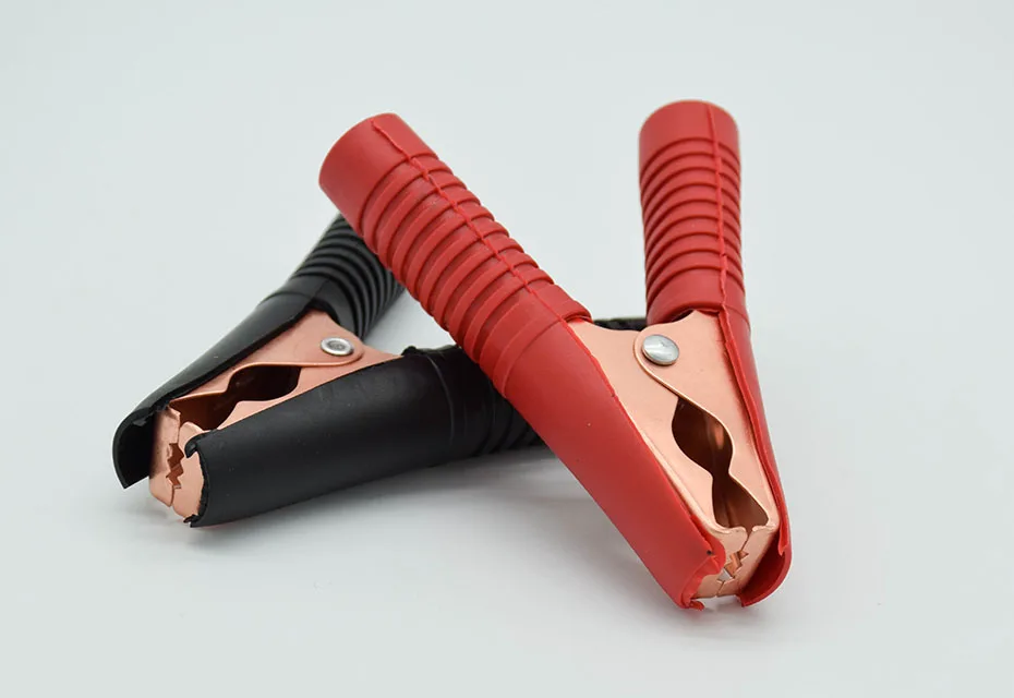 2 uds pinzas de cocodrilo para coche abrazaderas para batería Clip de cocodrilo 100A rojo + negro 90mm * 75mm chaqueta abrazadera para botella