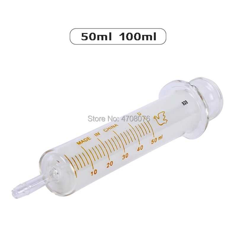 Glass syringe big mouth Needle tubing without pinhead Glass pipette Single nipple for glycerin inject reusable 30-50-100ml