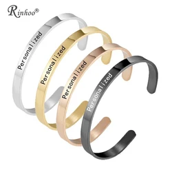 Bracelet personnalisé en acier inoxydable pour hommes et femmes, nom gravé personnalisé, bijoux, lettres gro, bracelet et bracelet personnalisés, 1PC