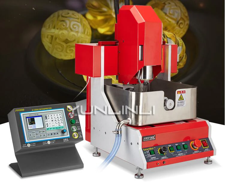 Machine à graver des bijoux, 24000rpm, 800w, 4 axes, électrique, multifonction, CNC, cire de Jade, argent, Machine intelligente