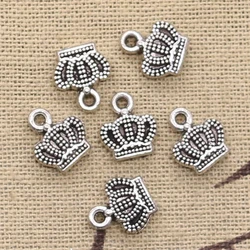 20pcs Charms Lovely Crown 11x8mm Antique Tibetan Silver Color Pendant Findings Accessories DIY Vintage Choker Handmade Jewelry