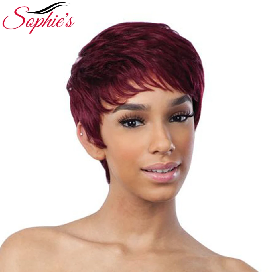 Sophie's Short Human Hair Wigs Non-Remy Human Hair Brazilian For Women Natural Wave Honey Wigs Free Shipping 1B,99J 65g