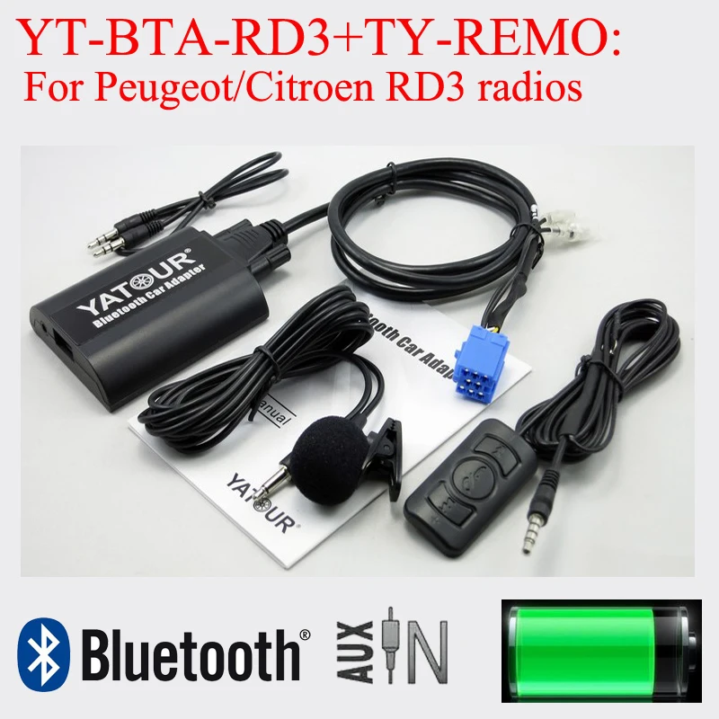 

Yatour Bluetooth music play phone call hands free kit for Peugeot Citroen RD3 car radios