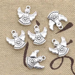 20pcs Charms Lovely Pray Angel 14x13mm Antique Silver Color Pendants DIYCrafts Making Findings Handmade Tibetan Jewelry