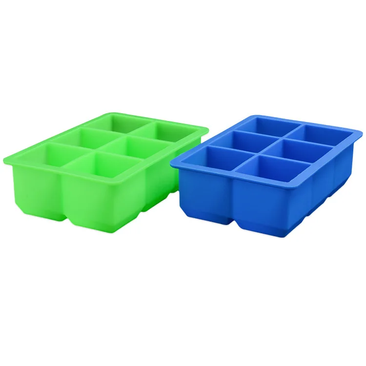 100pcs/lot 6 Grid DIY Silicone Square Ice Tray Cube Maker Whisky Cocktail Garnish Bar Superior Icing Mold lin4567