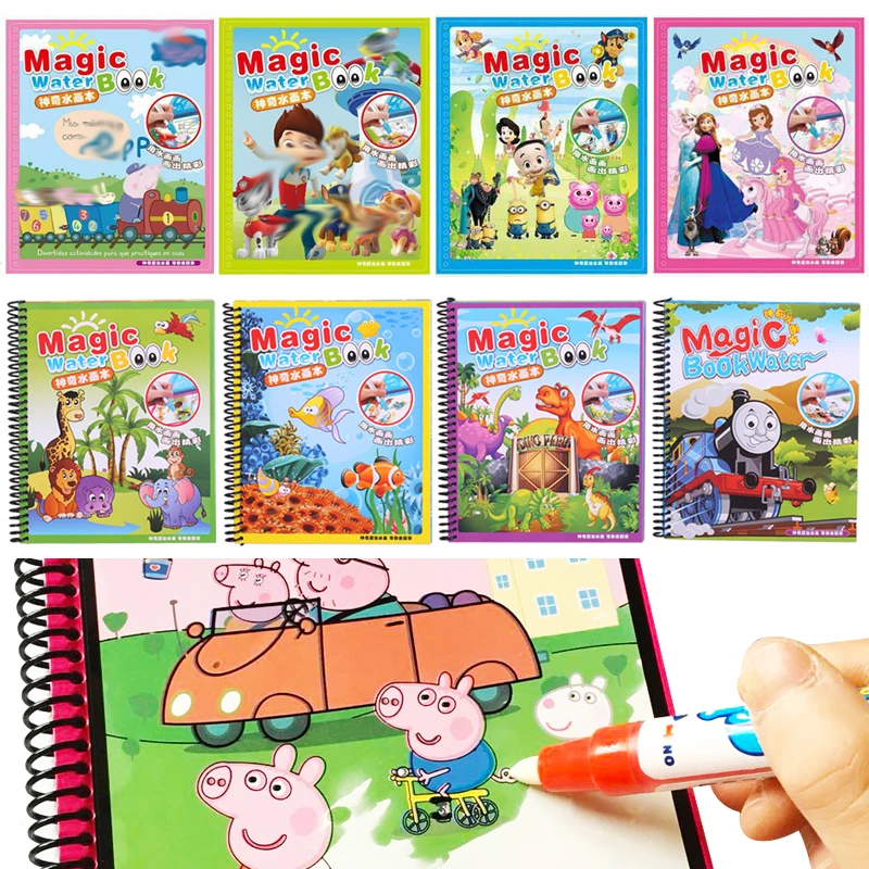 New hot 1pcs  Magic Water Book Send By Random Coloring Books For Children Adult Relieve Stress Kill Time Painting Drawing Book