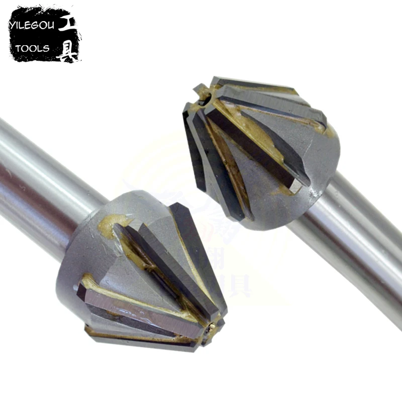 12mm, 16mm, 20mm Straight Shank Carbide Chamfer Cutter Diameter: 16-45mm Countersink, 60 or 90 Angle Milling Cutter