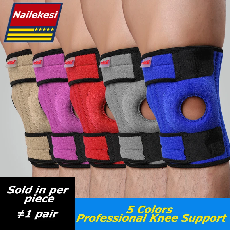 

Multicolored Elastic Knee Support Brace Kneepad Adjustable Patella Knee Pads Safety Guard Strap For Basketball Sports Free Size