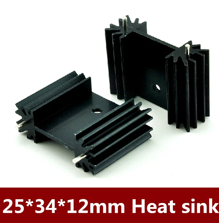 

High Quality 20pcs/lotTransistor TO-3P radiator heat sink aluminum 25 * 34 * 12MM Black
